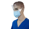 Mask Face Shield w/Visor, BFE 98%, Non-Woven, Blue