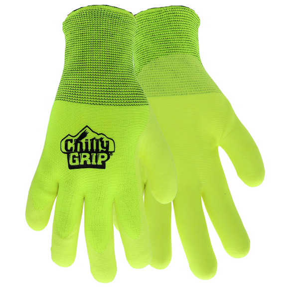 Chilly Grip TA319 Water Resistant Hi-Vis Yellow Thermal Lined Gloves, Sizes M-XXL